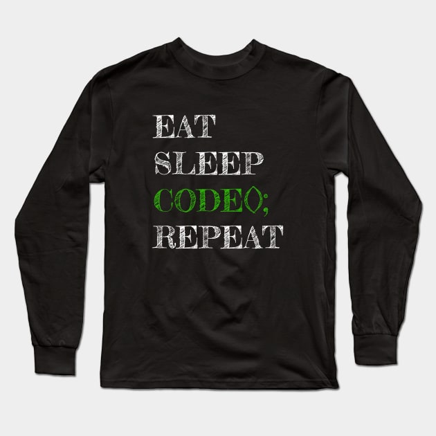 Eat Sleep Code() Repeat Long Sleeve T-Shirt by cryptogeek